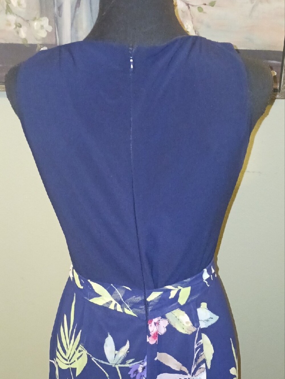 Chaps Navy Bodice Navy Floral Maxi Dress - Picture 7 of 7